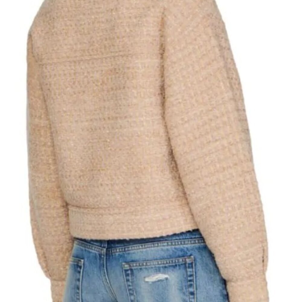 Sandro Bernadette Tweed Trucker Jacket NWT  Size 10 Large - Picture 2 of 10